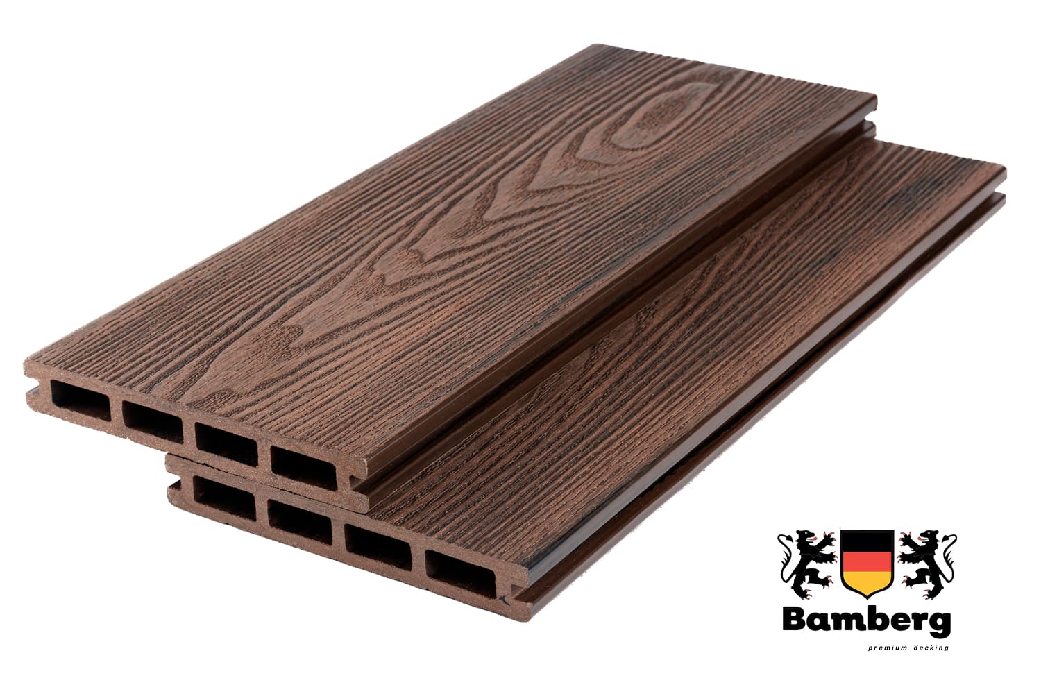 Террасная доска Bamberg Square 3D Natural, African Bubinga — Black Deck