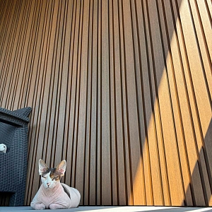 Реечные панели для стен Turtle Shell Different Lines, Australian Palisander, Co-Extrusion