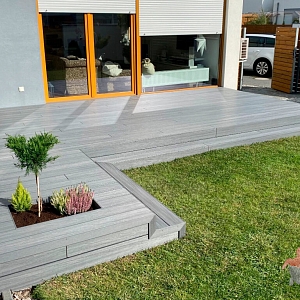 Террасная доска из ДПК Turtle Shell Solid Scottish Slatewood Co-Extrusion (Dual) - идеальный выбор для вашей террасы или патио, веранды или бассейна