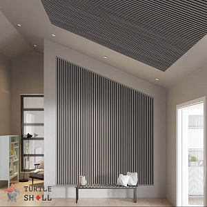 Реечные стеновые панели ДПК Turtle Shell Middle Lines, Faroese Smokewood, Co-Extrusion